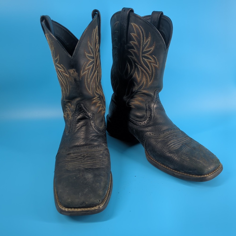 Ariat Men Heritage Roughstock Black Leather Western Cowboy Boots 10016292 12EE